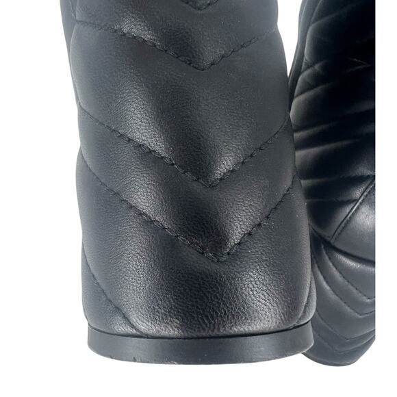 Gucci 95mm Matelasse' Leather Platform Boots in Black - Picture 10 of 16